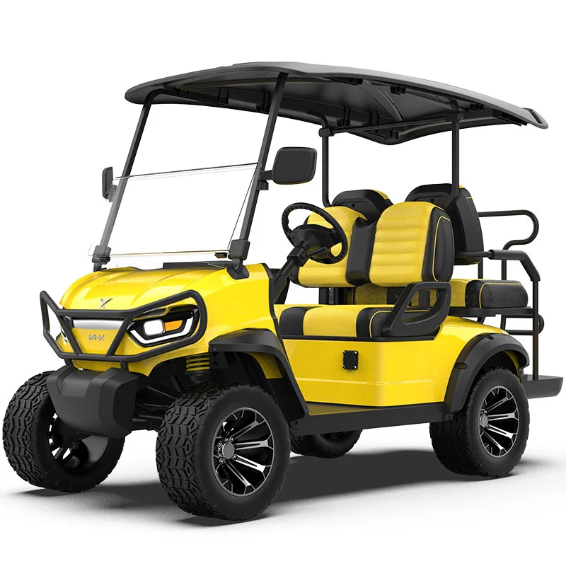 GQL 2 2 lugares amarelo levantados carrinho de golfe
